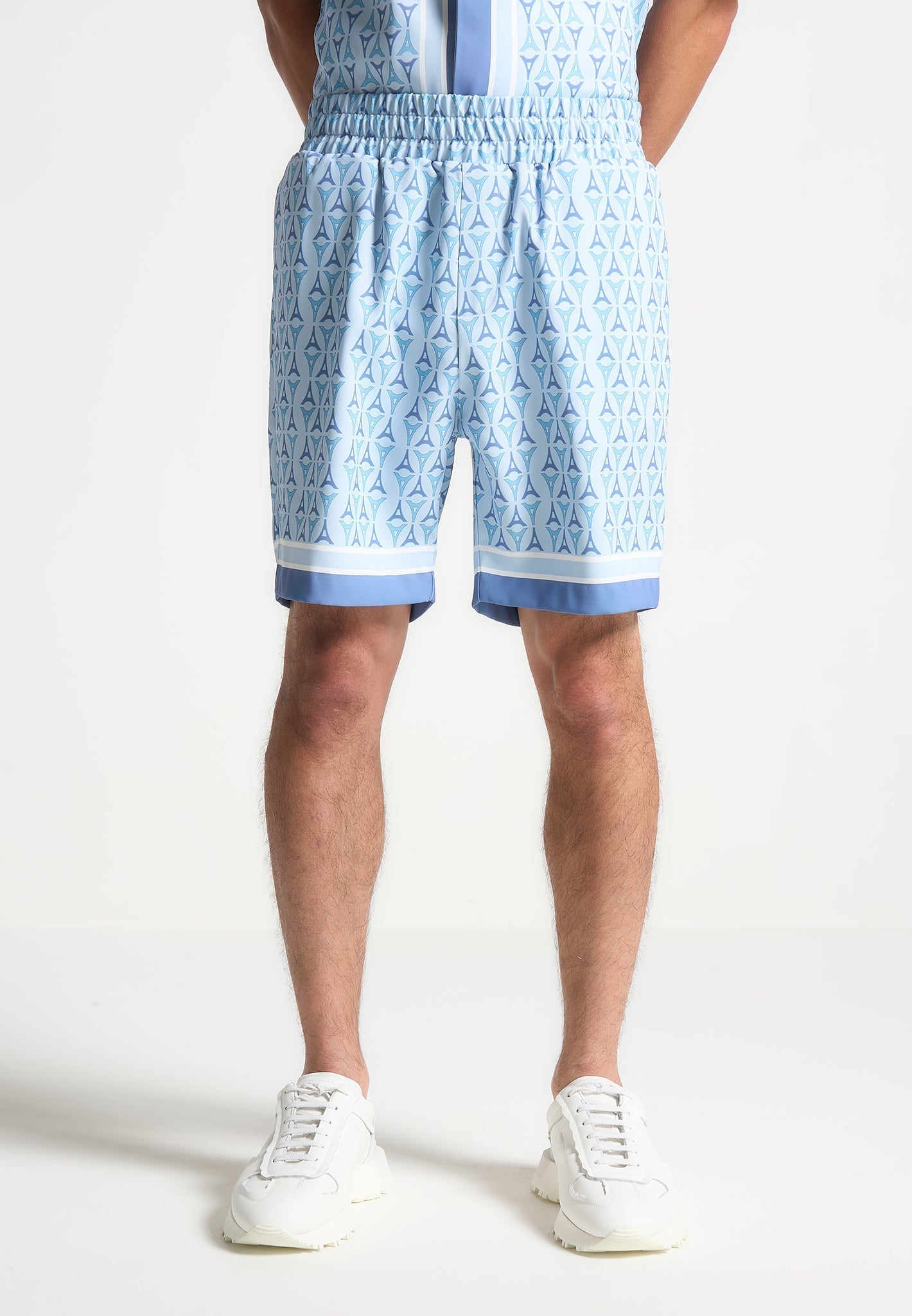 Eiffel Monogram Shorts - Blue