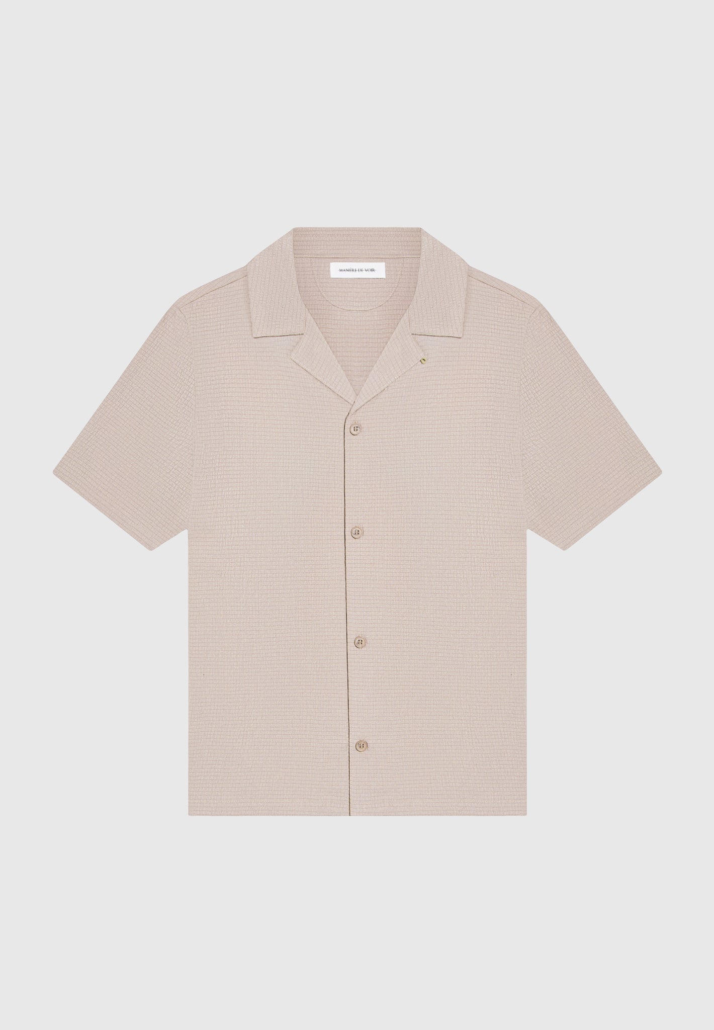 Seersucker Revere Shirt - Taupe