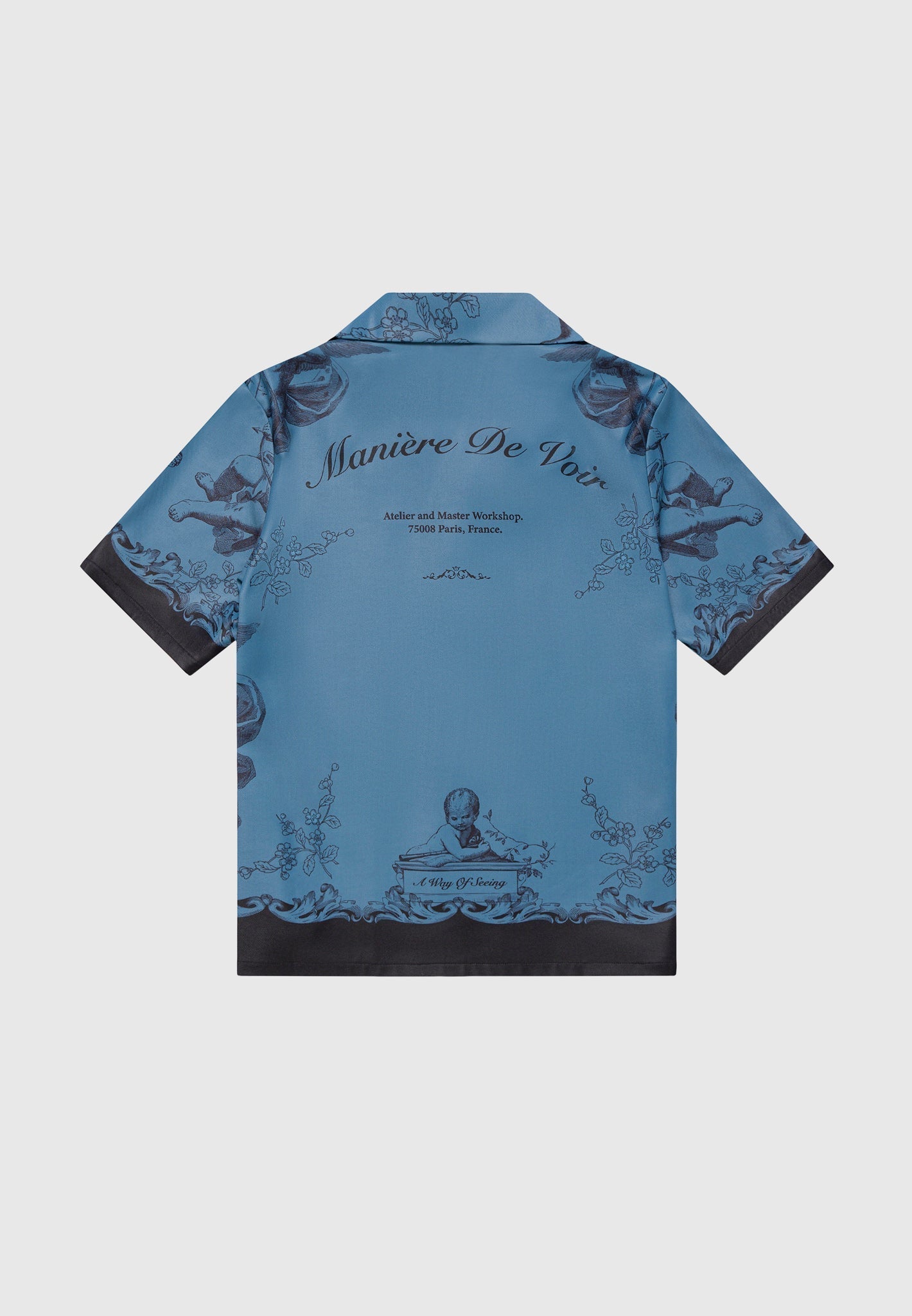 Signature Baroque Resort Shirt - Blue/Black