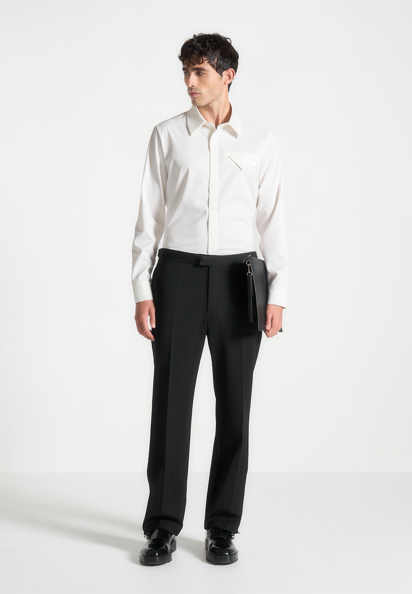 Slim Fit Tailored Stretch Shirt - White