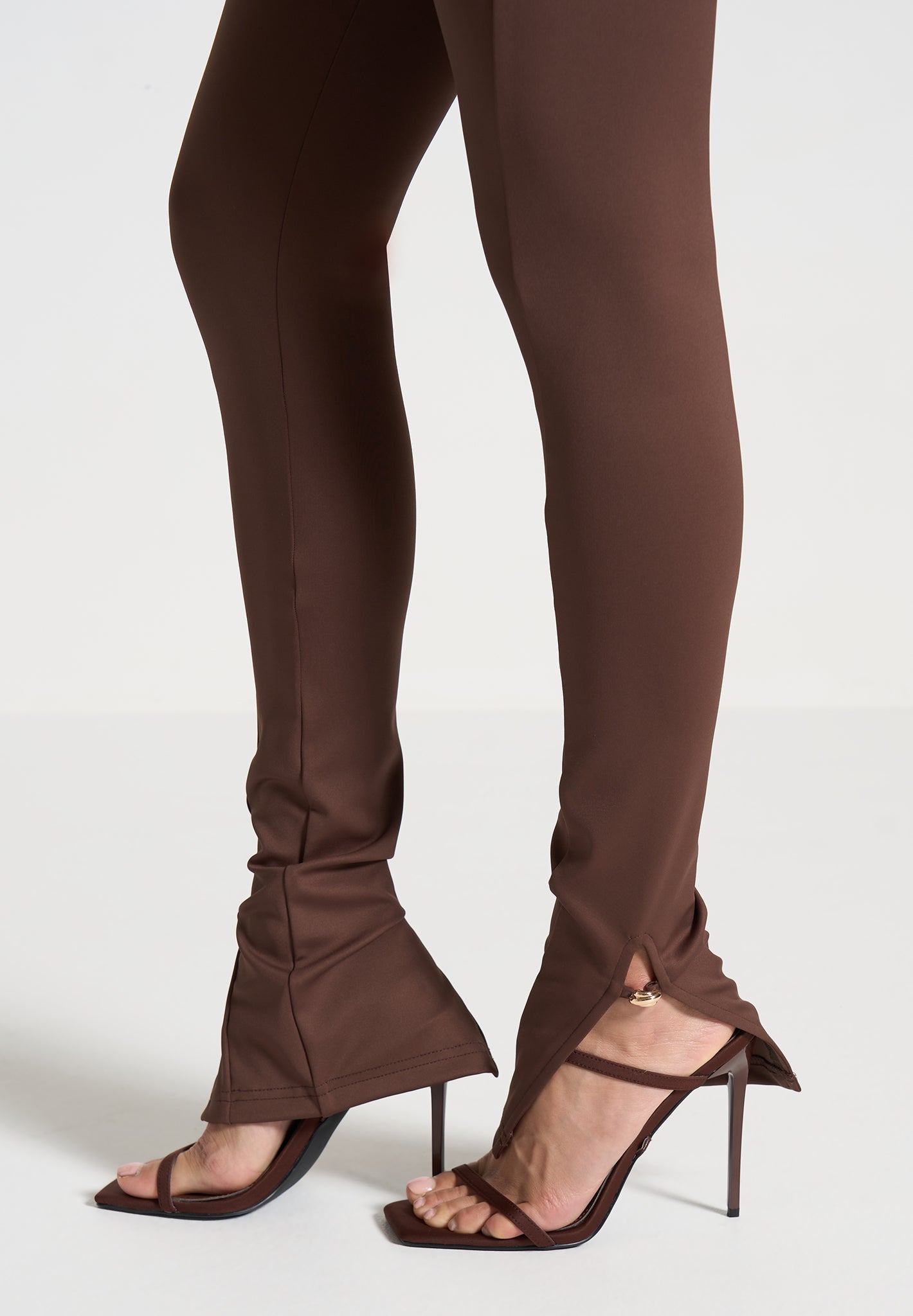 Twisted Bust Off Shoulder Jumpsuit - Brown