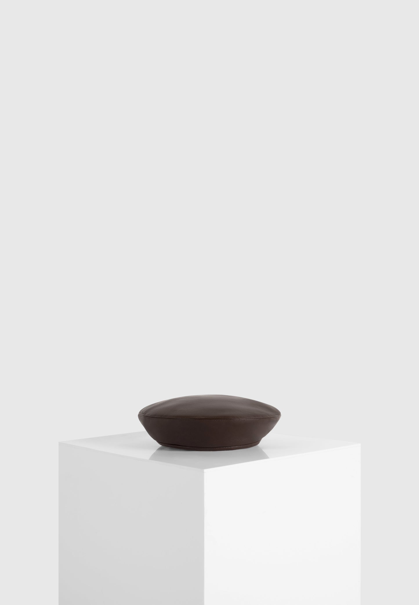 Leather Beret - Brown