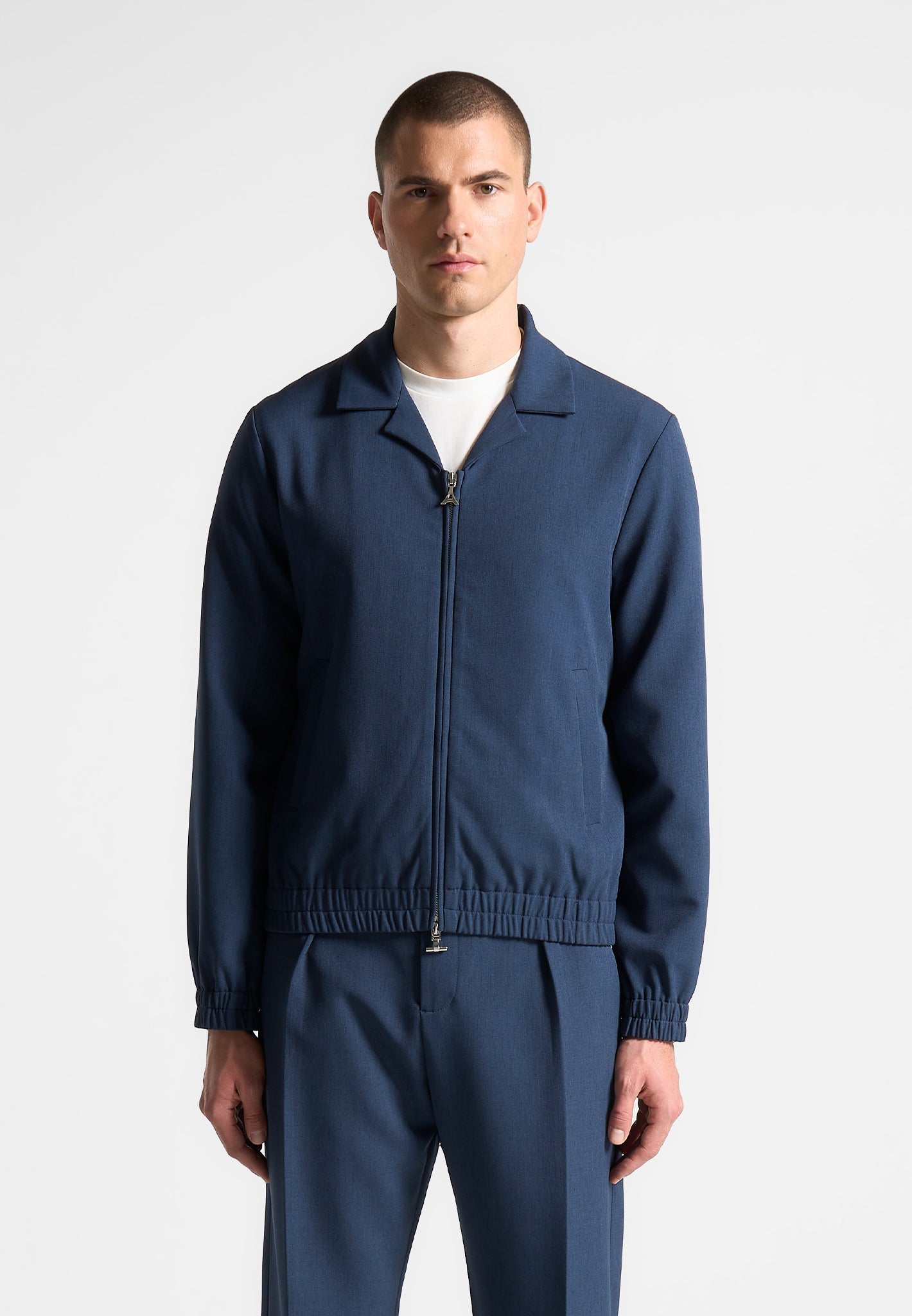 Revere Collar Jacket - Blue