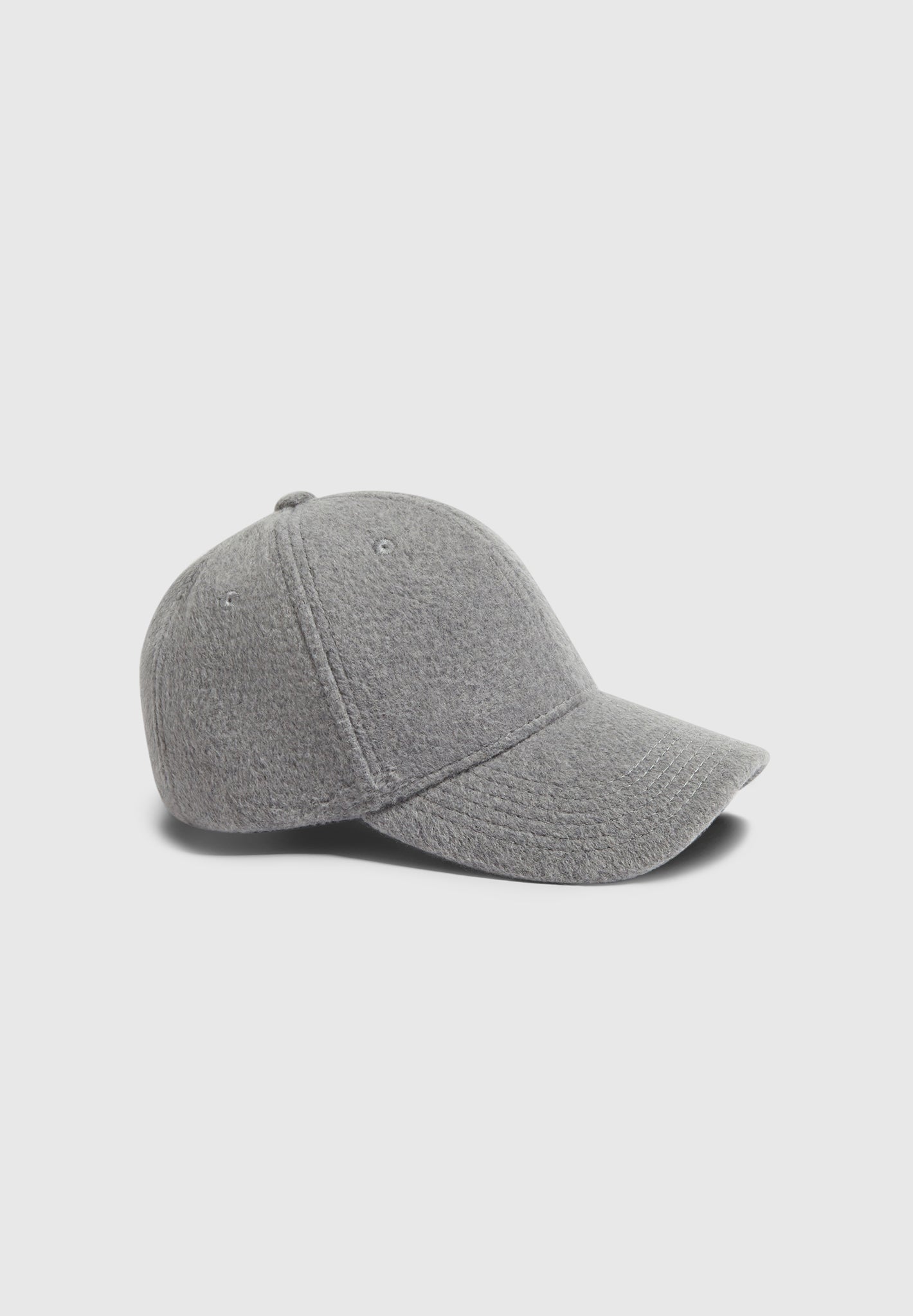 Textured Wool Blend Cap - Light Grey