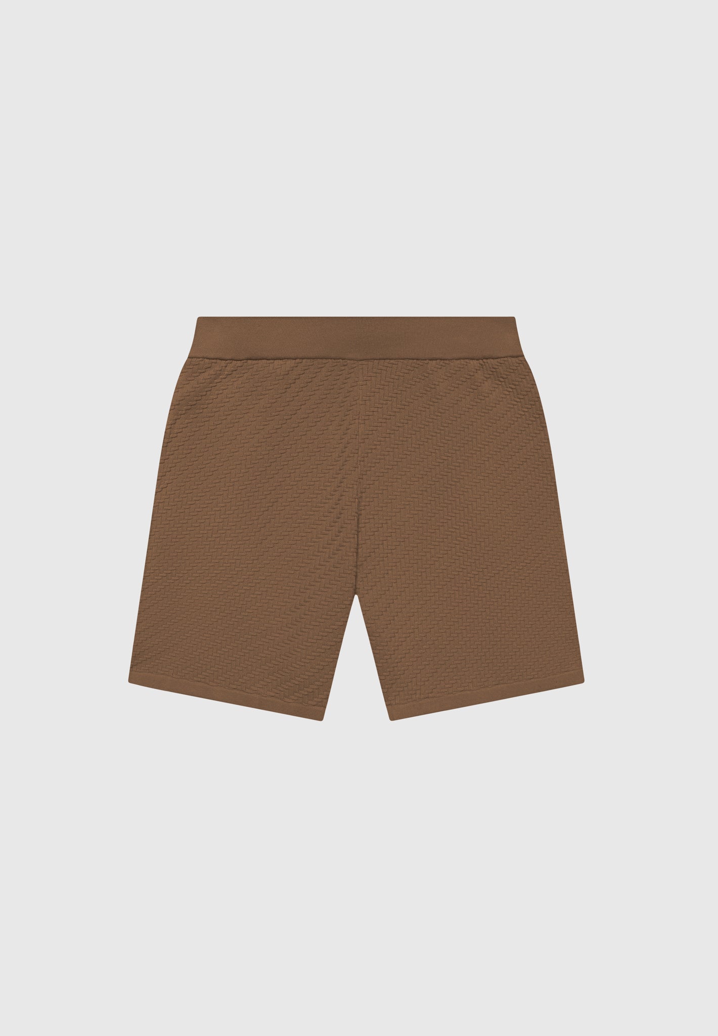 Herringbone Knit Shorts - Brown