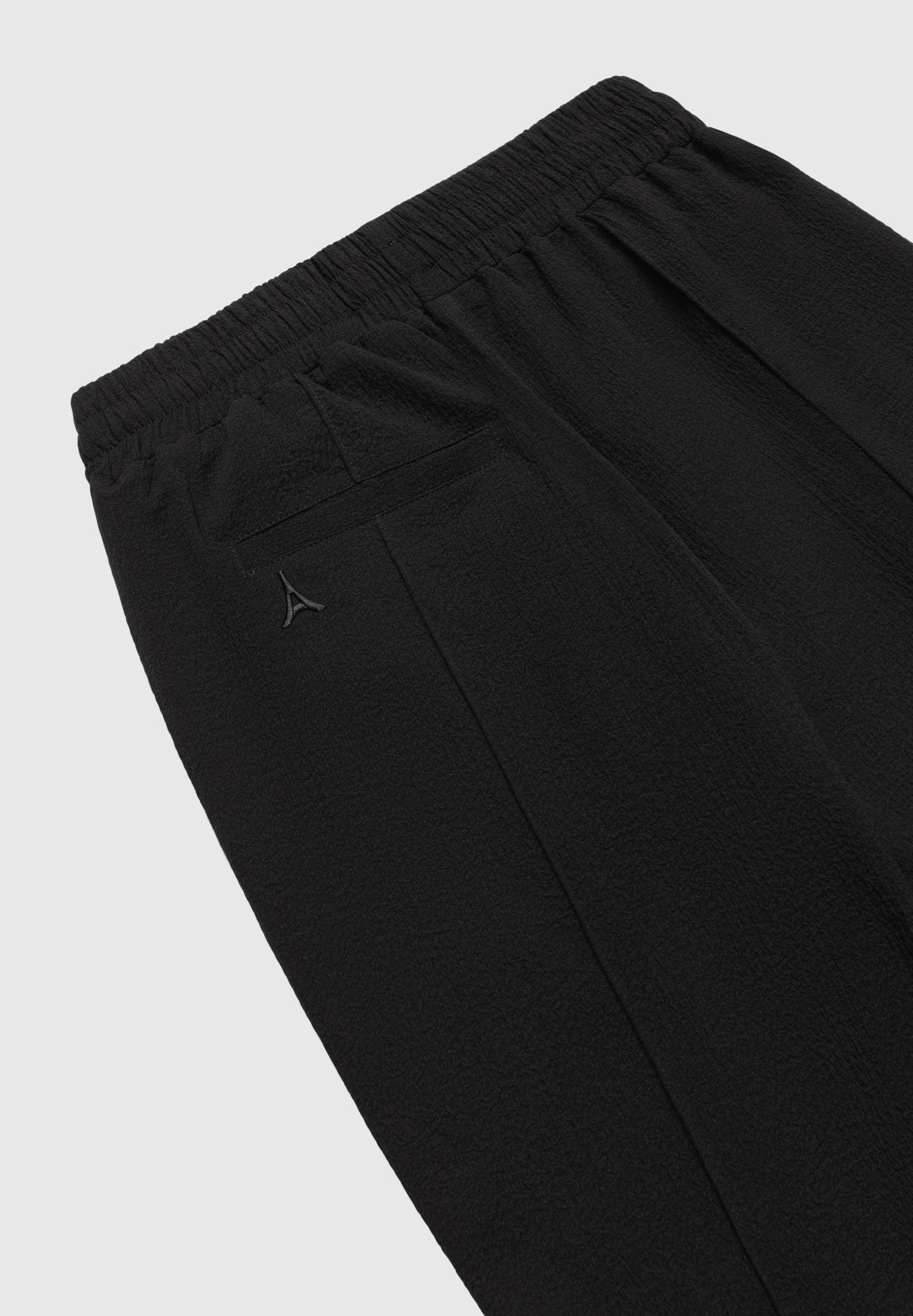 Seersucker Tapered Trousers - Black