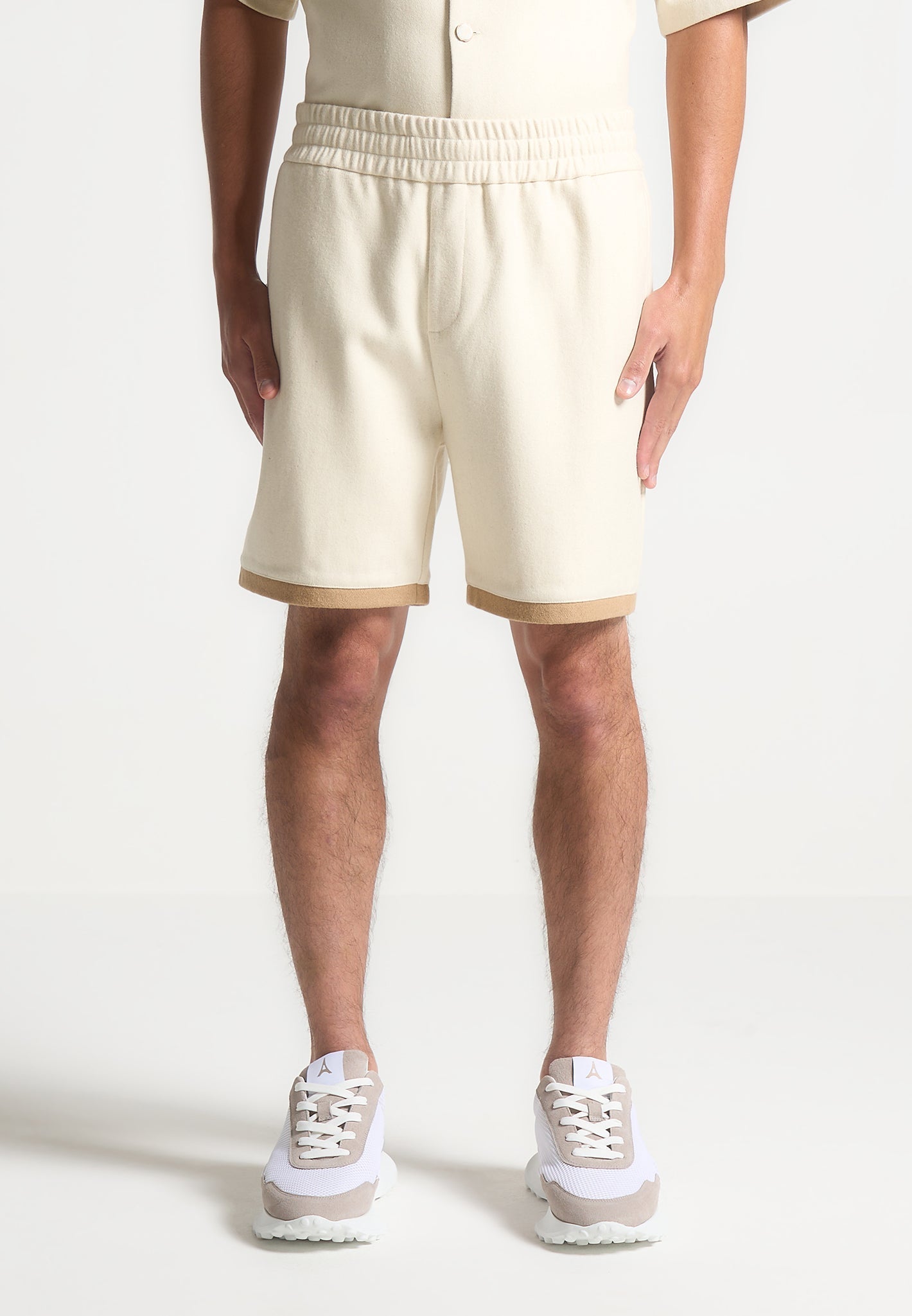 Wool Shorts - Cream/Brown